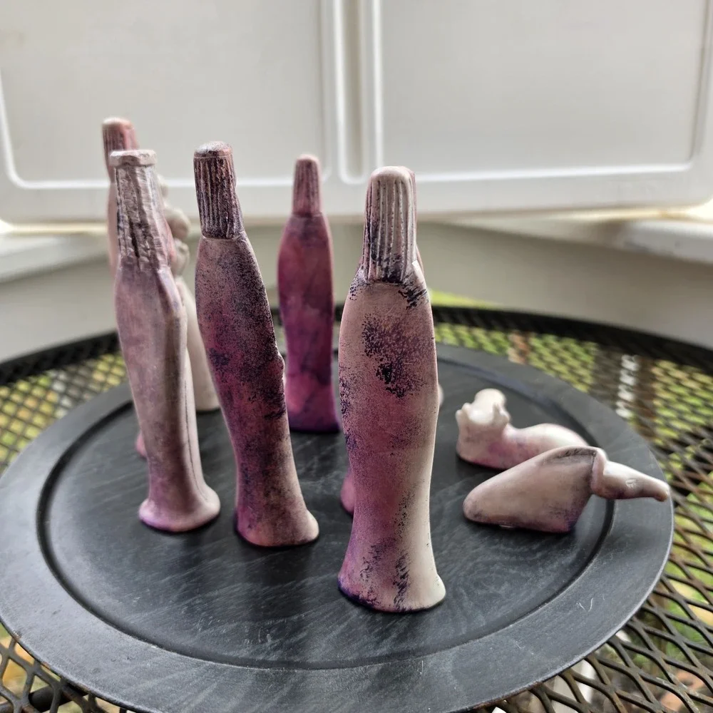Vintage Hand-Carved Kisii Soapstone Nativity Set (12-Piece) – Made in Kenya